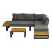 Outdoor L-Shaped Sectional Sofa with Side Table for Backyard Poolside