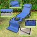 VEIKOUS Patio Chaise Lounge Chairs for Outdoor Tanning Chair with Face Hole, Pillow and Pocket