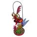 Solar Metal Silly Rooster with Garden and LED Decor