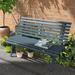 Outsunny 48.5" Garden Bench, Outdoor Patio Bench, Lightweight Aluminum Park Bench with Slatted Seat