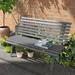 Outsunny 48.5" Garden Bench, Outdoor Patio Bench, Lightweight Aluminum Park Bench with Slatted Seat