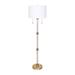 Sagebrook Home Modern 61-Inch Glass Chain Pull Floor Lamp - Linen Shade, Gold Finish - 17" x 17" x 61"