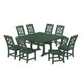 POLYWOOD® Martha Stewart Square 8 - Person 5905" L Outdoor Restaurant Dining Set Plastic in Green | 5905 W x 59.38 D in | Wayfair PWS1620-1-GR
