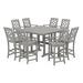 POLYWOOD® Martha Stewart Square 8 - Person 59.5" L Outdoor Restaurant Standing Height Table Set Plastic in Gray | 59.5 W x 59.5 D in | Wayfair