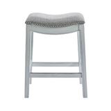 Charlton Home® Mcgreevy Bar & Counter Stool Wood/Upholstered in Gray/White | Counter Stool (25" Seat Height) | Wayfair