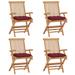 Red Barrel Studio® Patio Chairs Outdoor Bistro Folding Chair w/ Cushions Solid Wood Teak Wood in Brown | 35.04 H x 21.65 W x 23.62 D in | Wayfair