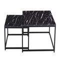 Orren Ellis Coffee Table Wood/Faux Marble in Black | 31 H x 31 W x 17 D in | Wayfair F404CA0D2D5842A98BDC25AA640E3311