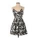 Forever 21 Casual Dress - A-Line V-Neck Sleeveless: Black Print Dresses - Women's Size Small