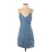 Forever 21 Casual Dress - Mini: Blue Dresses - Women's Size Small