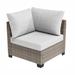 Ebern Designs Jannie 31.5" Wide Outdoor Patio Sofa w/ Cushions Wicker/Rattan/Olefin Fabric Included in Gray | 27.6 H x 31.5 W x 31.5 D in | Wayfair