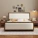 Latitude Run® Queen Size Platform Bed w/ Wood Frame & 4 Drawers Upholstered/Linen in Brown | 46.9 H x 62.1 W x 83.5 D in | Wayfair