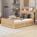 Red Barrel Studio® Full Size Platform Bed w/ Storage Headboard & a Big Drawer, Wood in Brown | Wayfair 6CC3147A35944A1B9B3B9F391765FD5F