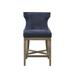 Rosalind Wheeler Burritt Swivel 25.25" Counter Stool Wood in Blue/Brown/Gray | 39.25 H x 21.75 W x 24.25 D in | Wayfair