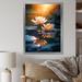 Ebern Designs Lotus Pond at Sunset II - Print on Canvas Canvas, Cotton in Blue/White/Yellow | 20 H x 12 W x 1 D in | Wayfair