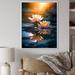 Ebern Designs Lotus Pond at Sunset II - Print on Canvas Canvas, Cotton in Blue/White/Yellow | 20 H x 12 W x 1 D in | Wayfair