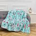 The Holiday Aisle® Jorik Throw Blanket Polyester/Microfiber/Fleece/Microfiber/Sherpa/Fleece in Blue | 60 H x 50 W in | Wayfair