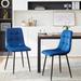 George Oliver Fenske Tufted Metal Back Dining Chair Upholstered/Velvet/Metal in Blue/Black | 34.4 H x 16.53 W x 21.45 D in | Wayfair