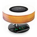 Latitude Run® Immersive Retro Bedside Lamp w/ Bluetooth Speaker & Wireless Charger - Modern Wood Table Lamp For Bedroom Plastic/Metal | Wayfair