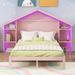 Harper Orchard Shakira House Beds Bed Wood in Pink | 57.5 H x 89.7 W x 77.6 D in | Wayfair 11B895B3CB234A3BAFB8AD044E7E0B45