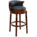 Darby Home Co Dorchester Swivel Stool Wood/Leather/Genuine Leather in Blue | 37.8 H x 21.7 W x 21.7 D in | Wayfair 079DCCD5134A4F29BD0408AC42979E71