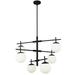 Joss & Main Dolly 6 - Light Dimmable Modern Linear Chandelier Metal in Black | 22.25 H x 30 W x 30 D in | Wayfair 2401E9B0C77C4A10851C3956E021DA8E