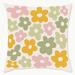 Wynwood Studio Retro Floral Floral Indoor/Outdoor Throw Pillow Polyester/Polyfill blend in Green/Pink/Yellow | 18 H x 18 W x 4.5 D in | Wayfair