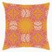 Wynwood Studio Retro Sun Tiles Geometric Indoor/Outdoor Throw Pillow Polyester/Polyfill blend in Pink/Red | 18 H x 18 W x 4.5 D in | Wayfair