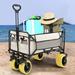 COSVALVE Foldable Wagons Cart Utility Collapsible Folding Wagon Grocery Cart, Metal in Yellow/Brown | Wayfair U1090500200