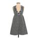 Anna Sui for Target Casual Dress - A-Line: Gray Tweed Dresses - Women's Size 1