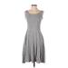 Olivia Rae Casual Dress - A-Line Scoop Neck Sleeveless: Gray Dresses - Women's Size Small
