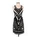 BCBGMAXAZRIA Cocktail Dress - Midi: Black Aztec or Tribal Print Dresses - Women's Size X-Small