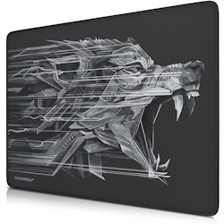 Titanwolf Gaming Mauspad XL, 440 x 350mm Mousepad mit Stoffoberfläche, Gummierte Rückseite, Wolfsmotiv Image
