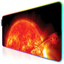 CSL RGB Gaming Mauspad, Gaming Mauspad - 800 x 300 mm XL Mousepad - LED Multi Color, Rote Sonne Image