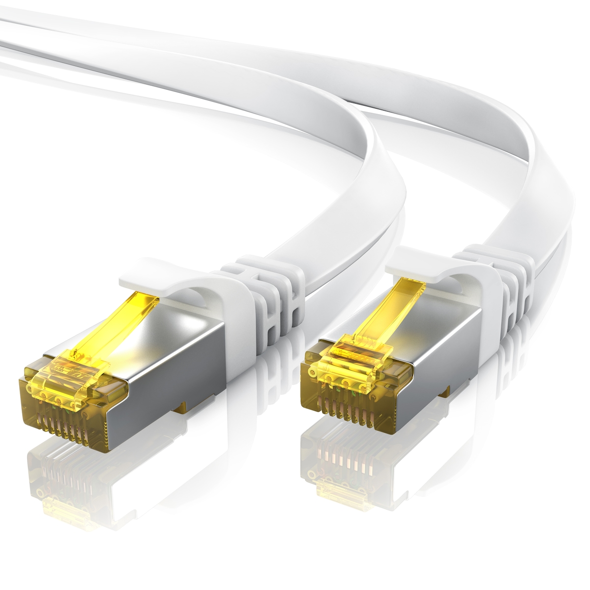 Primewire LAN-Kabel CAT.7, RJ-45 (Ethernet), CAT 7 Flachband U/FTP Gigabit Netzwerkkabel 10 Gbit/s Patchkabel - 25m Image