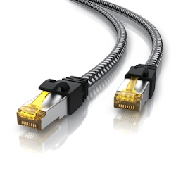 Primewire Patchkabel CAT 7 Rohkabel mit Baumwollummantelung - Gigabit Ethernet LAN Kabel - 10 Gbit/s - S/FTP PIMF Schirmung - Netzwerkkabel - 20m Image