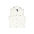 Gap Denim Vest: White Solid Jackets & Outerwear - Kids Girl's Size Large