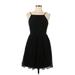 Lulus Casual Dress - A-Line Square Sleeveless: Black Print Dresses - Women's Size Large