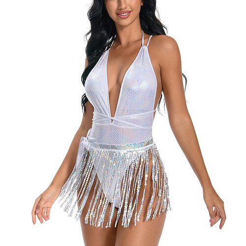 Costumi di danza Abbiglimamento balli esotici Pole dance Calzamaglia / Pigiama intero Traforato Colore Puro A fantasia Per donna Prestazioni Addestramento Senza maniche Alto Poliestere