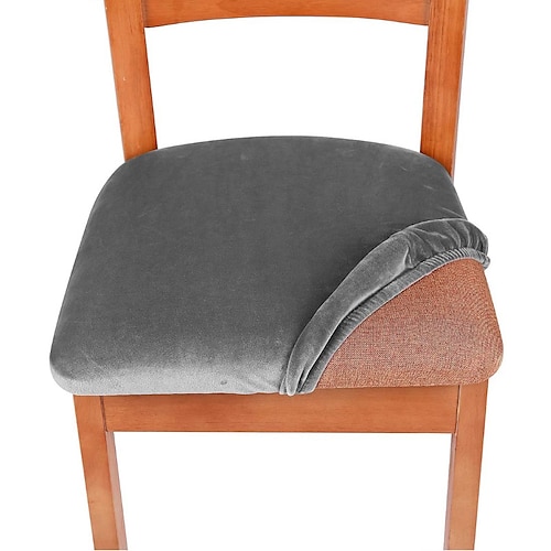 2 coprisedili per sedia da pranzo in velluto fodera bianca nera, fodera per cuscino per sala da pranzo elasticizzata, protezione per mobili rimovibile e lavabile con lacci