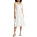 Button Front Cotton Eyelet Midi Dress