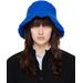 Comme Des Garçons Shirt Blue Wool Nylon Tweed Bucket Hat