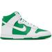 Green & White Dunk High Retro Sneakers