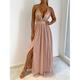 robe longue Femme robe paillette Sans Manches Printemps Automne Hiver - Soirée Paillettes Maille Brillant Plein Anniversaire Vacances Champagne Vin Vert XS S M L XL