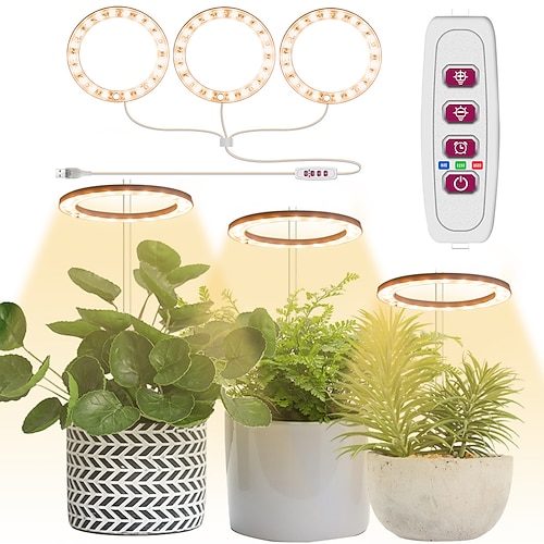 pflanzenlicht engelsring fleischig fülllicht usb farbig vollspektrum led bonsai innen zeitgesteuertes dimmen wachstumslicht ist geeignet für zimmerpflanzen topffleisch aquarienpflanzen 1pc Image