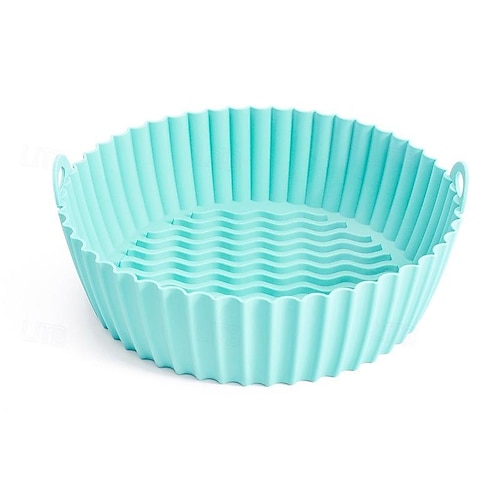 Silikontopf für Heißluftfritteuse – Zubehör für den Heißluftfritteuse-Ofen – Ersatz für brennbares Pergamentpapier – die Heißluftfritteuse muss nicht gereinigt werden Image