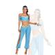 Aladdin und die Zauberlampe Märchen Prinzessin Jasmin Motto-Party-Kostüm Tanzkostüme Damen Film Cosplay Cosplay Halloween Blau Halloween Karneval Maskerade Kleid