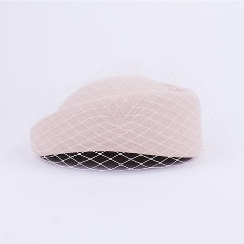 Mode elegante Hüte aus 100% Wolle mit reiner Farbe / Tüll 1pc Hochzeit / Party / Abendkopfschmuck