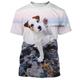 Tier Hund Jack Russell Terrier T-Shirt-Ärmel Anime Grafik T-shirt Für Paar Herren Damen Erwachsene 3D-Druck Casual