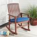 Better Homes & Gardens Delahey Outdoor Wood Rocking Chair Blue Cushion