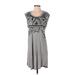Love Sam Casual Dress - Shift: Gray Grid Dresses - Women's Size Small